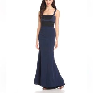 BCBG MaxAzria navy sleeveless corset gown dress maxi long dress formal